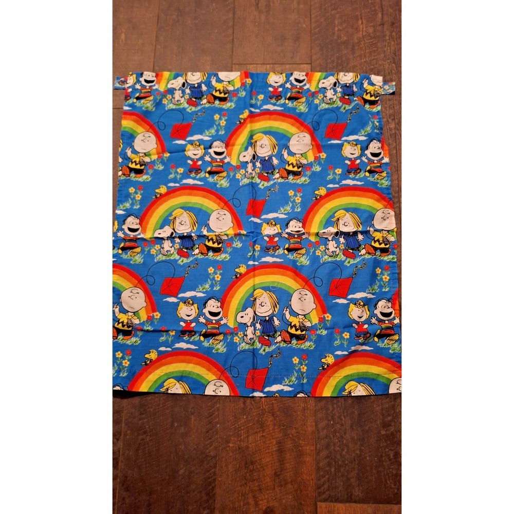 Vintage 1970s Snoopy Peanuts Charlie Brown Window 1 Panels Curtain